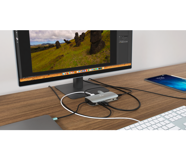 i-tec USB-C Metal Nano Travel Dock HDMI VGA LAN czytnik SD PD 100W - 590186 - zdjęcie 6